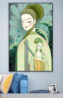 Chi tiết file gốc File tranh hiện đại pha lê gương KF93439 (cho in tráng gương)