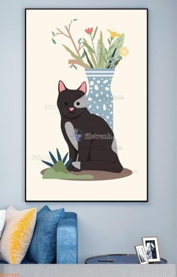 Download file File tranh hiện đại pha lê gương KF93468 (gốc) in mica đèn LED