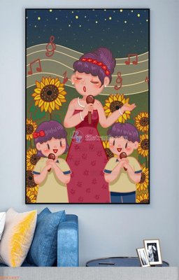 Hình ảnh file gốc File tranh hiện đại pha lê gương KF93487 cho in UV