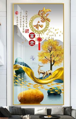 File gốc File tranh hiện đại pha lê gương KF93564 (in mica) làm bảng hiệu