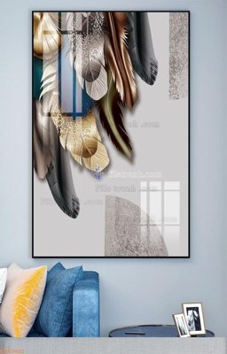 File tranh File tranh hiện đại pha lê gương KF93602 (gốc) chủ đề trừu tượng