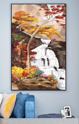 File tranh File tranh hiện đại pha lê gương KF93604 (file gốc) chủ đề phong thủy