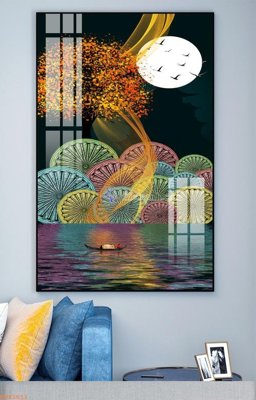 File PSD File tranh hiện đại pha lê gương KF93611 (bản gốc) đã tách nền