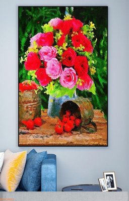 Tải file gốc in lụa File tranh hiện đại pha lê gương KF93802 siêu nét