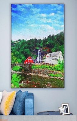 Hình ảnh file gốc in lụa File tranh hiện đại pha lê gương KF93817