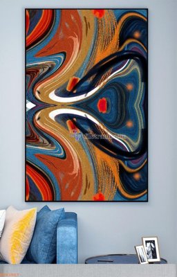 File gốc File tranh hiện đại pha lê gương KF93867 (in lụa) tranh mã đáo