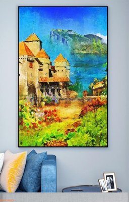 Tải file tranh gốc File tranh hiện đại pha lê gương KF93883 chất lượng cao