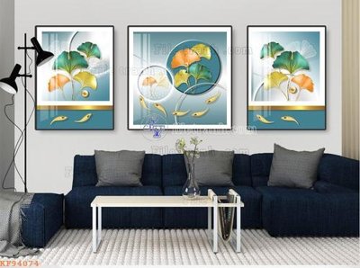 File gốc in mica File tranh hiện đại pha lê gương KF94074 chất lượng