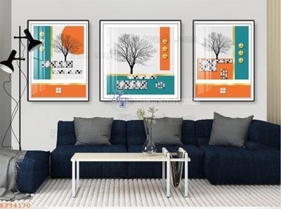 File gốc File tranh hiện đại pha lê gương KF94170 (ảnh chi tiết) để in trần