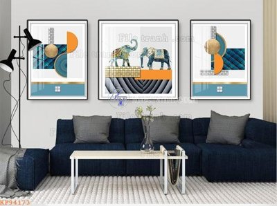 Download file gốc File tranh hiện đại pha lê gương KF94173 (in lụa) hoa lá