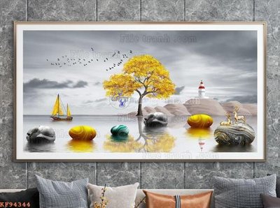 File PSD File tranh hiện đại pha lê gương KF94344 (bản gốc) dễ dàng edit