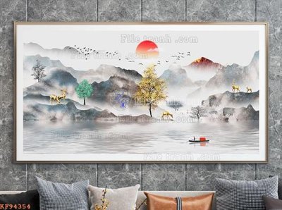 File gốc File tranh hiện đại pha lê gương KF94354 (phiên bản chuẩn) để in ấn