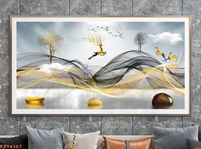 File PSD File tranh hiện đại pha lê gương KF94367 (gốc) cho in quảng cáo