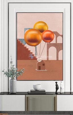 File gốc File tranh hiện đại pha lê gương KF94522 (in lụa) họa tiết 3D