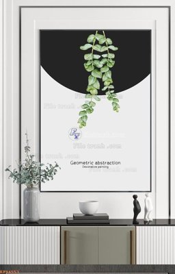 Download file gốc File tranh hiện đại pha lê gương KF94553 (in lụa) hoa lá