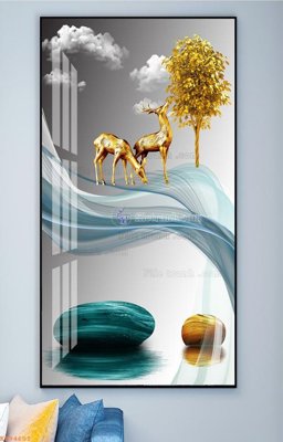 File gốc File tranh hiện đại pha lê gương KF94601 (in tráng gương) ốp tường