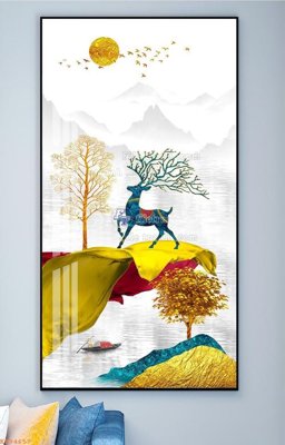 File tranh in tráng gương File tranh hiện đại pha lê gương KF94657 (siêu nét)