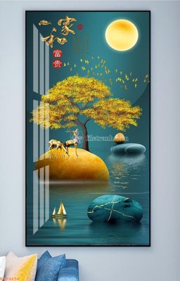 Download file File tranh hiện đại pha lê gương KF94658 (gốc) in mica bàn thờ