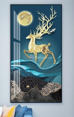 File in trần File tranh hiện đại pha lê gương KF94668 (bản gốc) đại dương