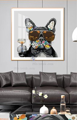 File in trần File tranh hiện đại pha lê gương KF94815 (bản gốc) mây trời