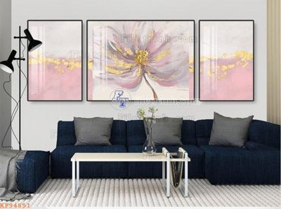 Tải file File tranh hiện đại pha lê gương KF94851 (gốc) chủ đề hoa sen