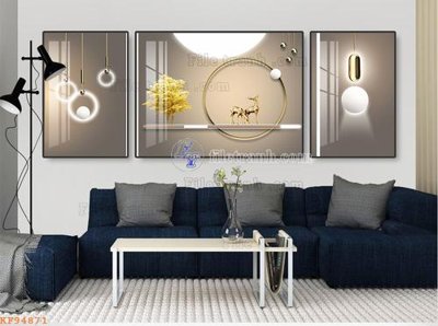 Tải file File tranh hiện đại pha lê gương KF94871 (gốc) chủ đề phong thủy