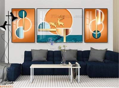 Tải file File tranh hiện đại pha lê gương KF94893 (gốc) chủ đề phong thủy