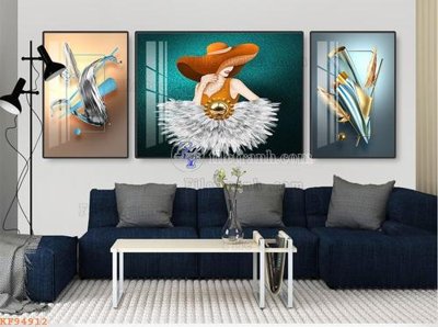 Download file File tranh hiện đại pha lê gương KF94912 (gốc) in mica đèn LED