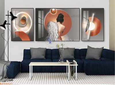 File tranh File tranh hiện đại pha lê gương KF94927 (gốc) in vải canvas