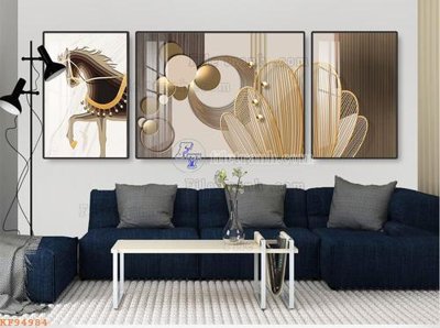 File in trần File tranh hiện đại pha lê gương KF94984 (bản gốc) đại dương