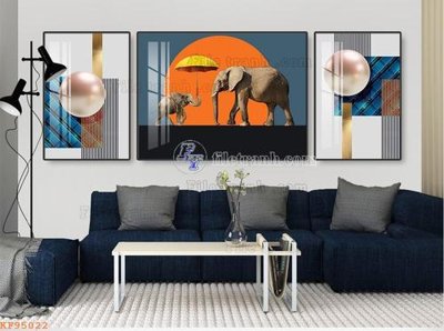 File in trần File tranh hiện đại pha lê gương KF95022 (file gốc) xuyên sáng