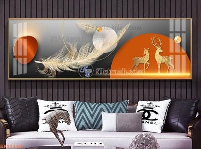 File in trần File tranh hiện đại pha lê gương KF95148 (bản gốc) phong cảnh