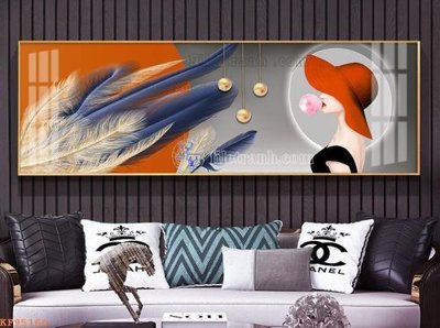 File in trần File tranh hiện đại pha lê gương KF95164 (file gốc) phong thủy