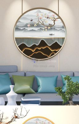 File tranh gốc File tranh hiện đại pha lê gương KF95238 chủ đề hiện đại