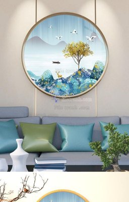 File tranh File tranh hiện đại pha lê gương KF95275 (gốc) chủ đề thành phố