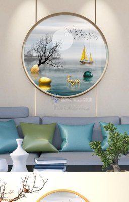 File ảnh File tranh hiện đại pha lê gương KF95282 (gốc) in standee