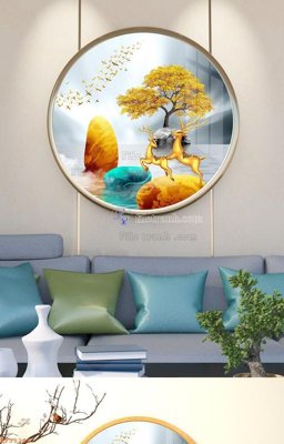 File gốc File tranh hiện đại pha lê gương KF95294 (in mica) trang trí