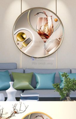 File gốc File tranh hiện đại pha lê gương KF95324 (PNG) chất lượng cao