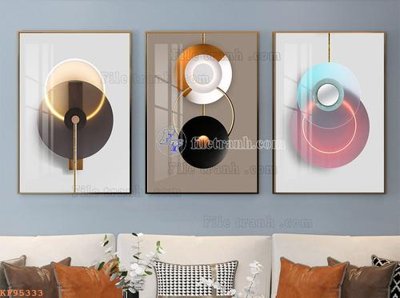 Ảnh gốc file in lụa File tranh hiện đại pha lê gương KF95333 chi tiết