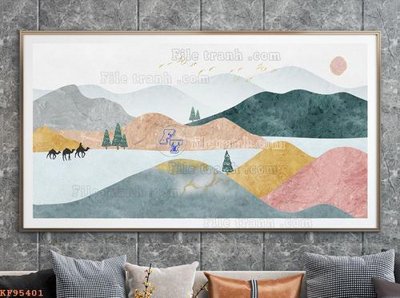 File ảnh File tranh hiện đại pha lê gương KF95401 (gốc) trang trí khách sạn