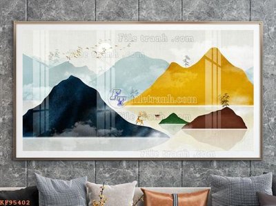 File gốc File tranh hiện đại pha lê gương KF95402 (AI/EPS) cho in ấn