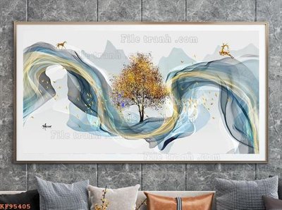 File in ấn cao cấp File tranh hiện đại pha lê gương KF95405 (file gốc)