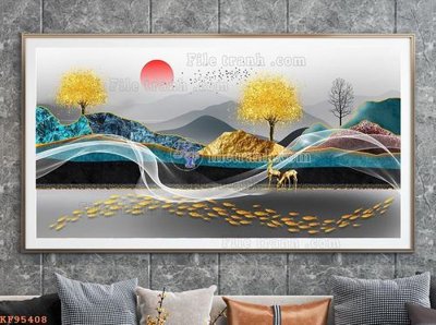 Tải file File tranh hiện đại pha lê gương KF95408 (gốc) làm file quảng cáo