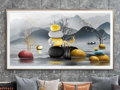 File gốc in ấn File tranh hiện đại pha lê gương KF95413 chất lượng vượt trội