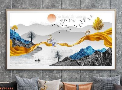 File ảnh File tranh hiện đại pha lê gương KF95414 (gốc) in decal dán tường