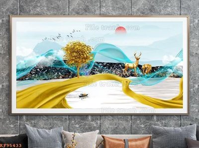 File gốc File tranh hiện đại pha lê gương KF95433 (chuẩn CMYK) cho nhà in