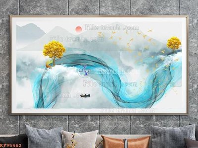 Ảnh gốc File tranh hiện đại pha lê gương KF95462 (nét căng) in mica