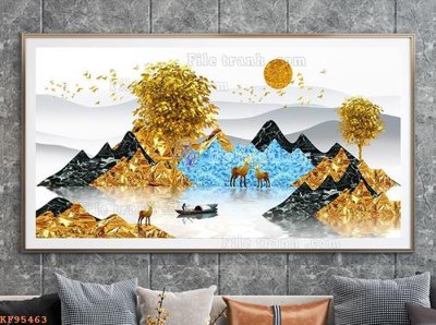 File PSD File tranh hiện đại pha lê gương KF95463 (bản gốc) dễ dàng edit