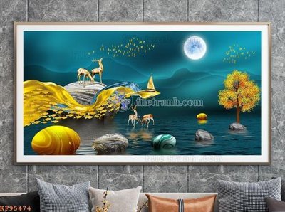 Tải file gốc File tranh hiện đại pha lê gương KF95474 (bản PSD) gốc