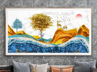 Hình ảnh gốc File tranh hiện đại pha lê gương KF95477 (để in khổ lớn)